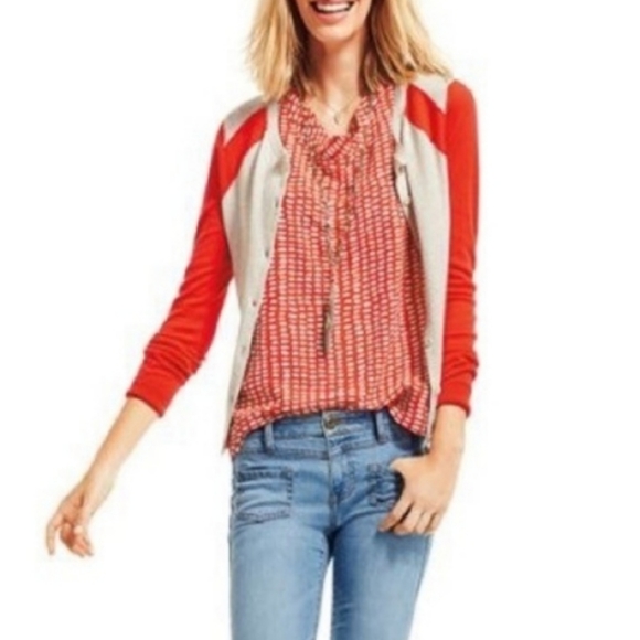 CAbi Sweaters - CAbi 100% cotton color block hourglass cardigan